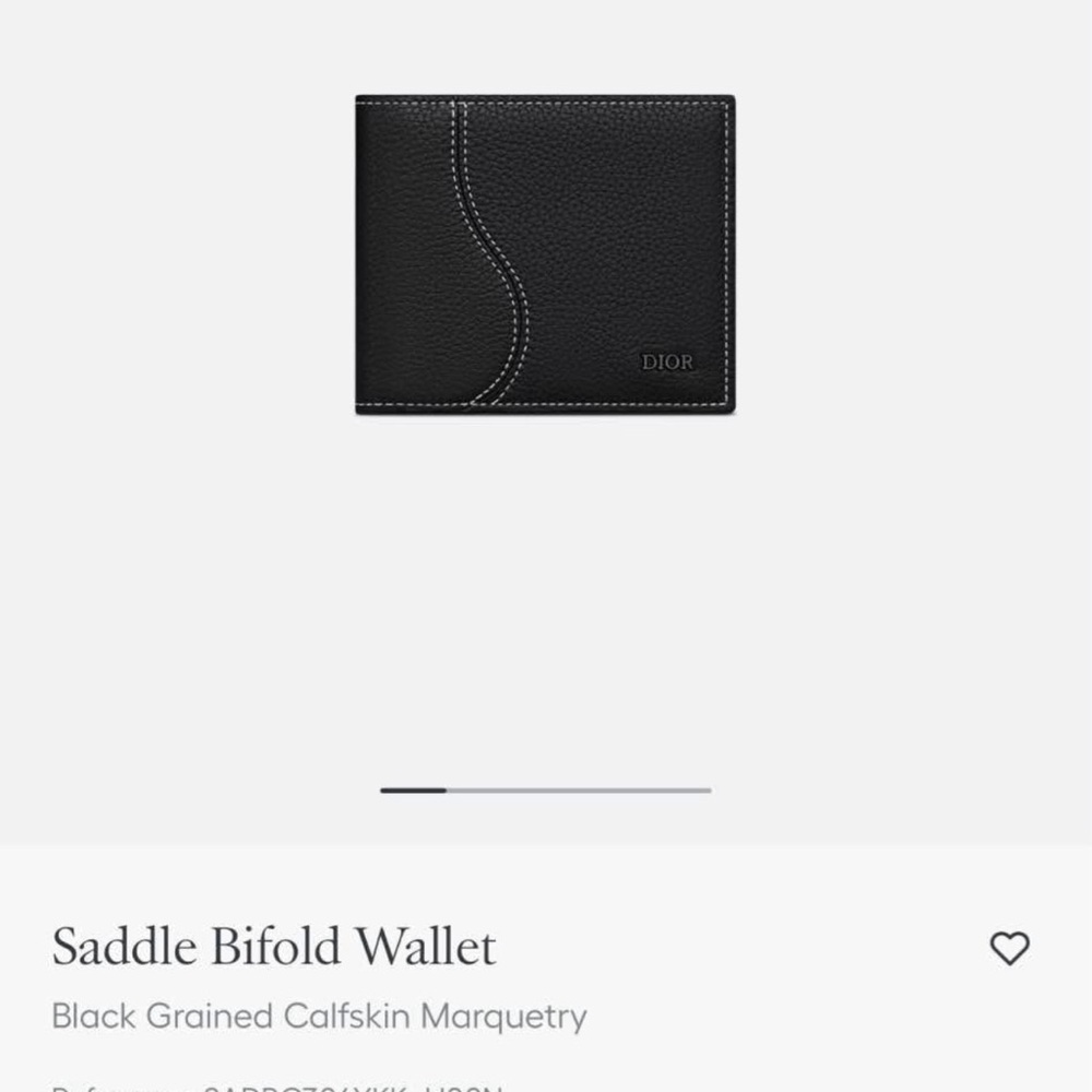 Dior Saddle Bifold Wallet Black Grained Calfskin - Picture 2 of 3